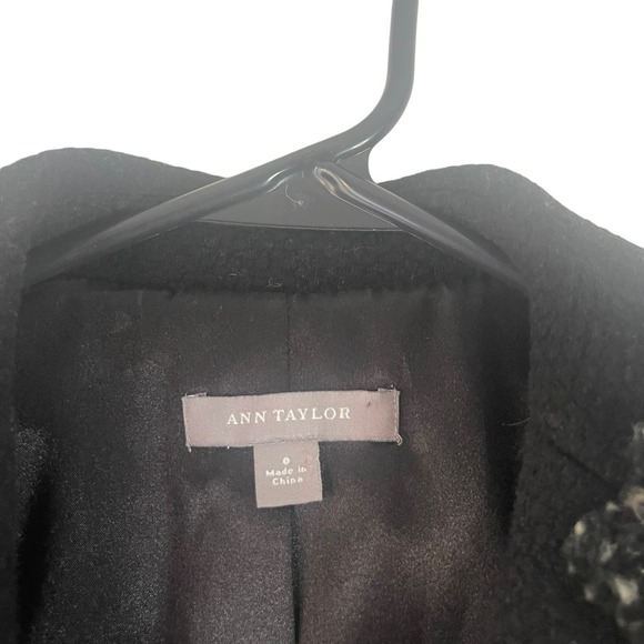 Ann Taylor Women's Size 0 XS Black Tweed Wool Blend Blazer Jacket - Picture 5 of 10